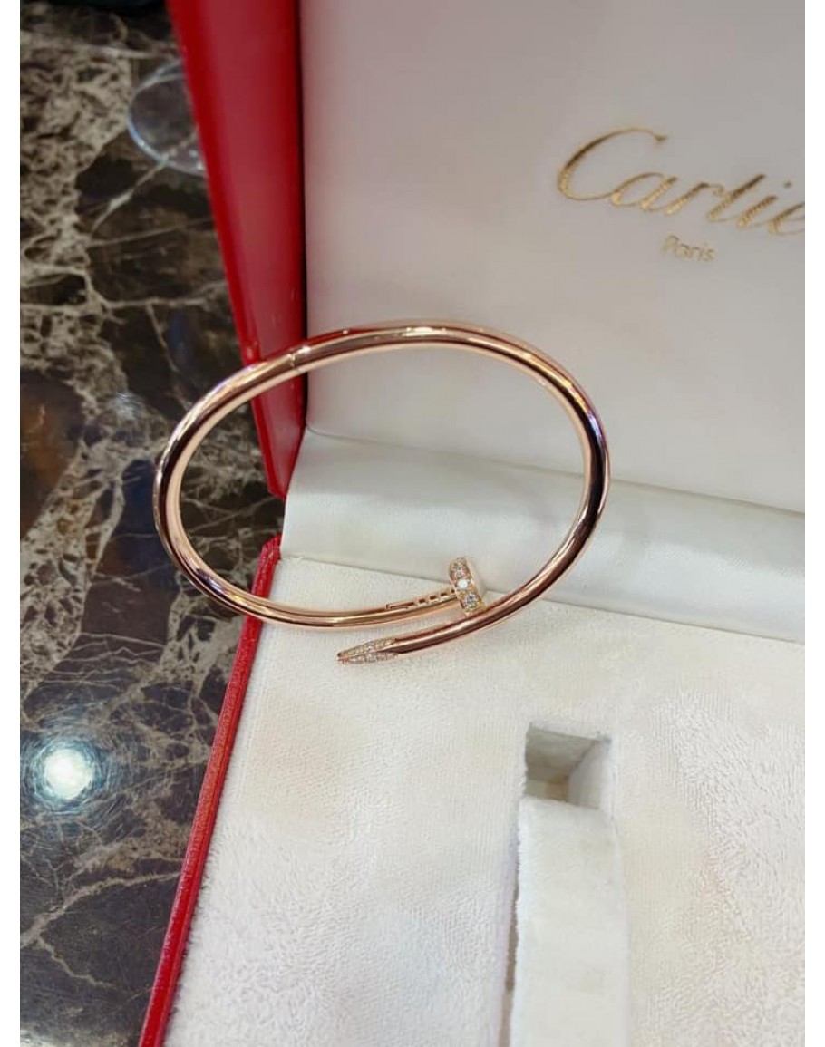 CARTIER JUSTE UN CLOU BRACELET 18K ROSE GOLD DIAMONDS